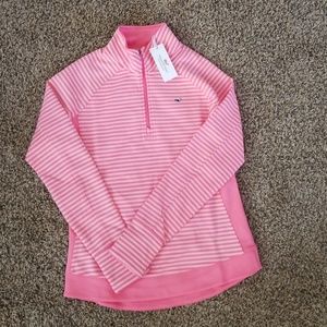 Vineyard vines performance perf stripe  1/4 zip